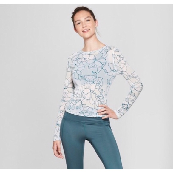 JoyLab Tops - NWT Joy Lab Sheer Floral Long Sleeve Shirt